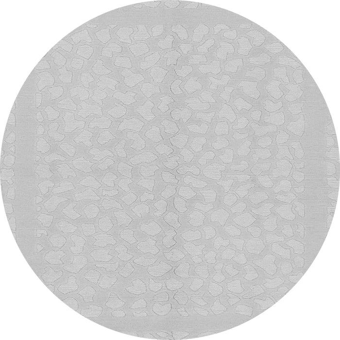 Round Machine Washable Solid Gray Modern Rug, wshabs1876gry