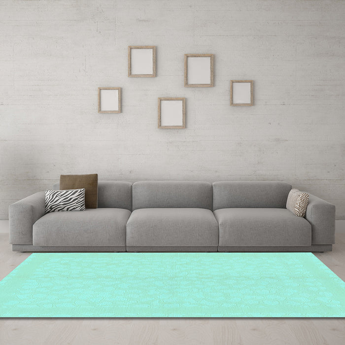 Machine Washable Solid Light Blue Modern Rug in a Living Room, wshabs1876lblu