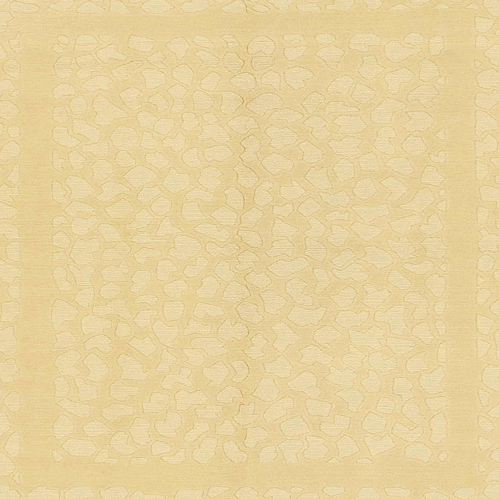 Square Abstract Chrome Gold Yellow Solid Rug, abs1876