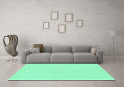 Machine Washable Solid Turquoise Modern Area Rugs in a Living Room,, wshabs1876turq