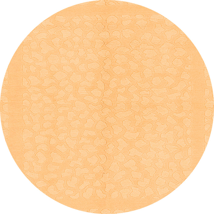 Round Solid Orange Modern Rug, abs1876org