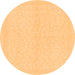 Round Solid Orange Modern Rug, abs1876org