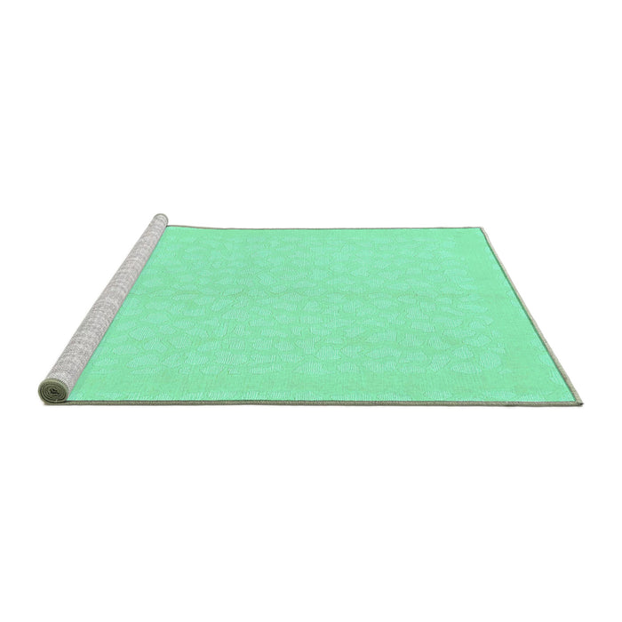 Sideview of Machine Washable Solid Turquoise Modern Area Rugs, wshabs1876turq
