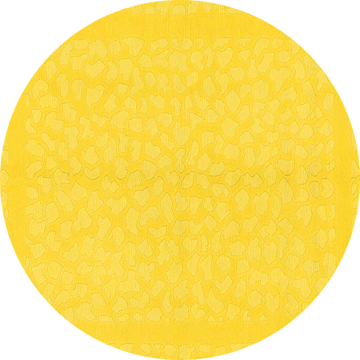 Round Solid Yellow Modern Rug, abs1876yw