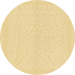 Round Abstract Chrome Gold Yellow Solid Rug, abs1876