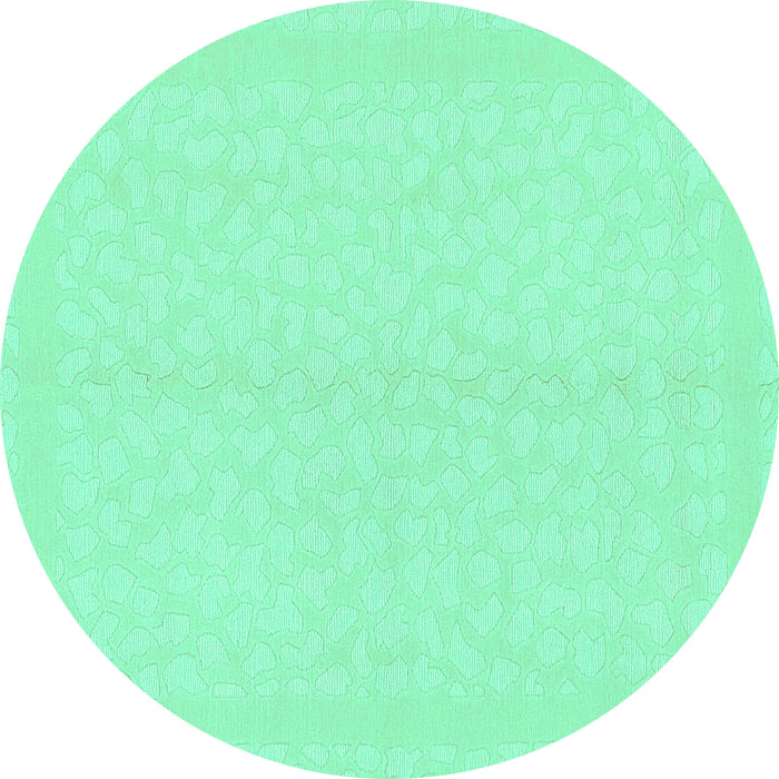 Round Solid Turquoise Modern Rug, abs1876turq