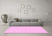 Machine Washable Solid Pink Modern Rug in a Living Room, wshabs1876pnk