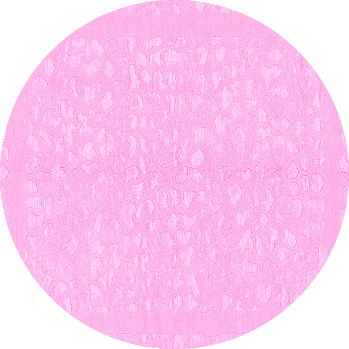Round Solid Pink Modern Rug, abs1876pnk