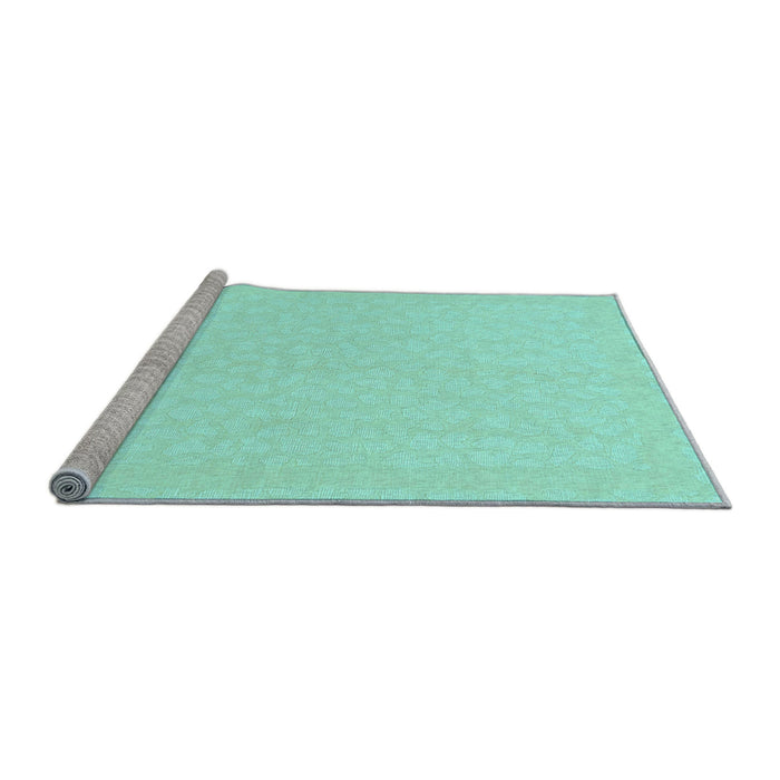 Sideview of Machine Washable Solid Light Blue Modern Rug, wshabs1876lblu