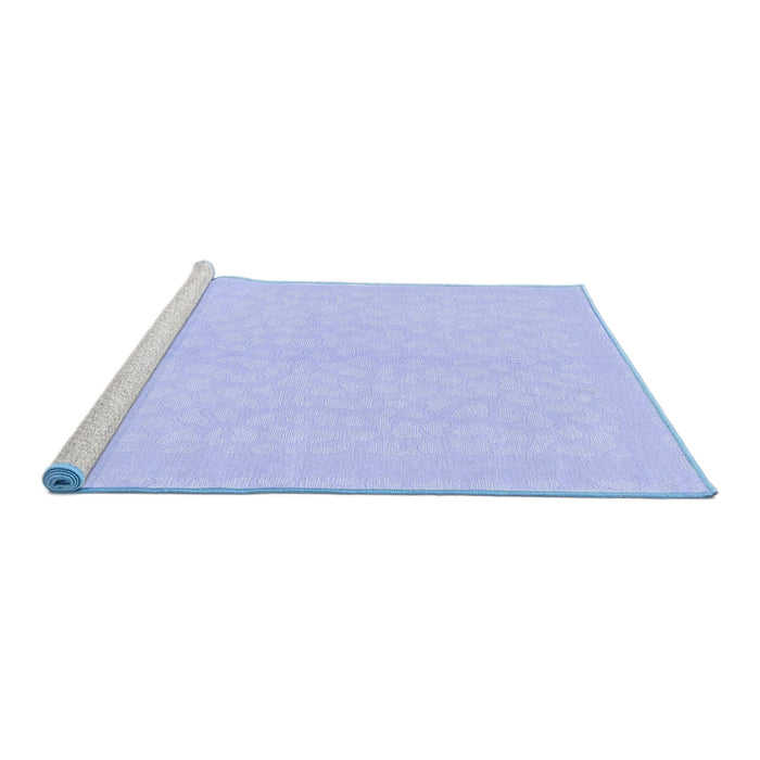 Sideview of Machine Washable Solid Blue Modern Rug, wshabs1876blu