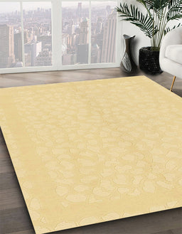 Machine Washable Abstract Chrome Gold Yellow Rug in a Family Room, wshabs1876