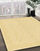 Machine Washable Abstract Chrome Gold Yellow Rug in a Family Room, wshabs1876