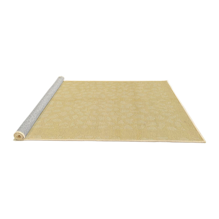 Sideview of Machine Washable Abstract Chrome Gold Yellow Rug, wshabs1877