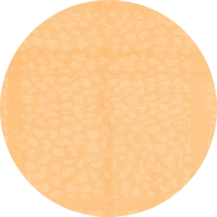 Round Machine Washable Solid Orange Modern Area Rugs, wshabs1877org