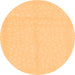 Round Machine Washable Solid Orange Modern Area Rugs, wshabs1877org