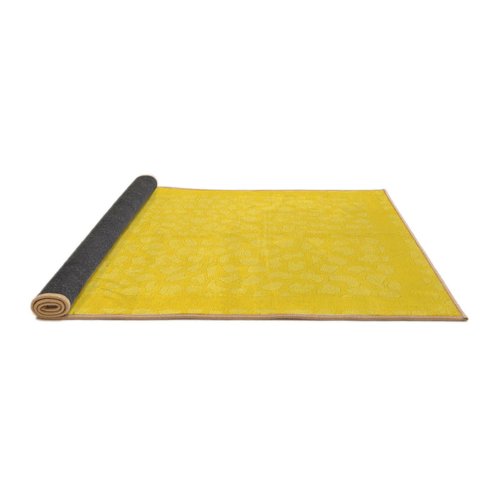 Sideview of Solid Yellow Modern Rug, abs1877yw