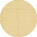 Round Machine Washable Abstract Chrome Gold Yellow Rug, wshabs1877