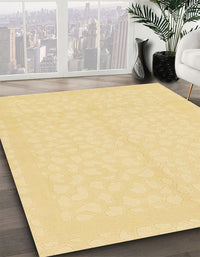 Abstract Chrome Gold Yellow Solid Rug, abs1877