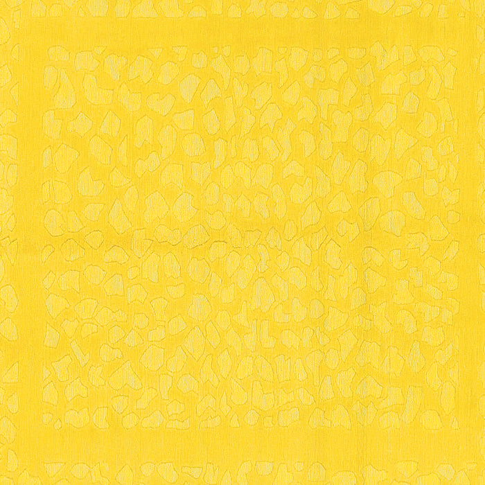 Square Machine Washable Solid Yellow Modern Rug, wshabs1877yw