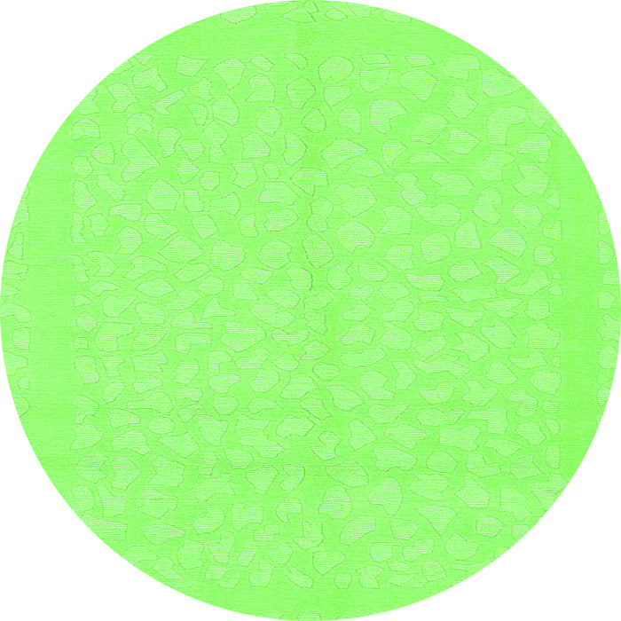 Round Machine Washable Solid Green Modern Area Rugs, wshabs1877grn
