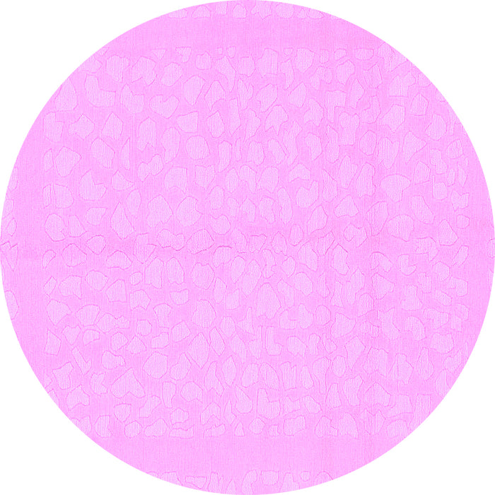 Round Machine Washable Solid Purple Modern Area Rugs, wshabs1877pur