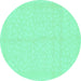 Round Solid Turquoise Modern Rug, abs1877turq