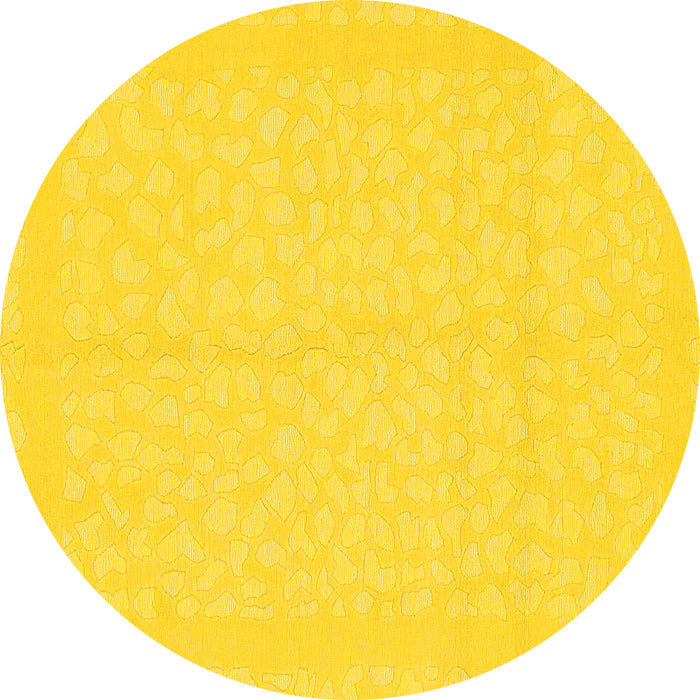 Round Solid Yellow Modern Rug, abs1877yw