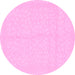 Round Solid Pink Modern Rug, abs1877pnk