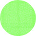 Round Solid Green Modern Rug, abs1877grn