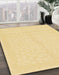 Machine Washable Abstract Chrome Gold Yellow Rug in a Family Room, wshabs1877
