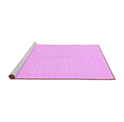 Sideview of Machine Washable Solid Purple Modern Area Rugs, wshabs1877pur