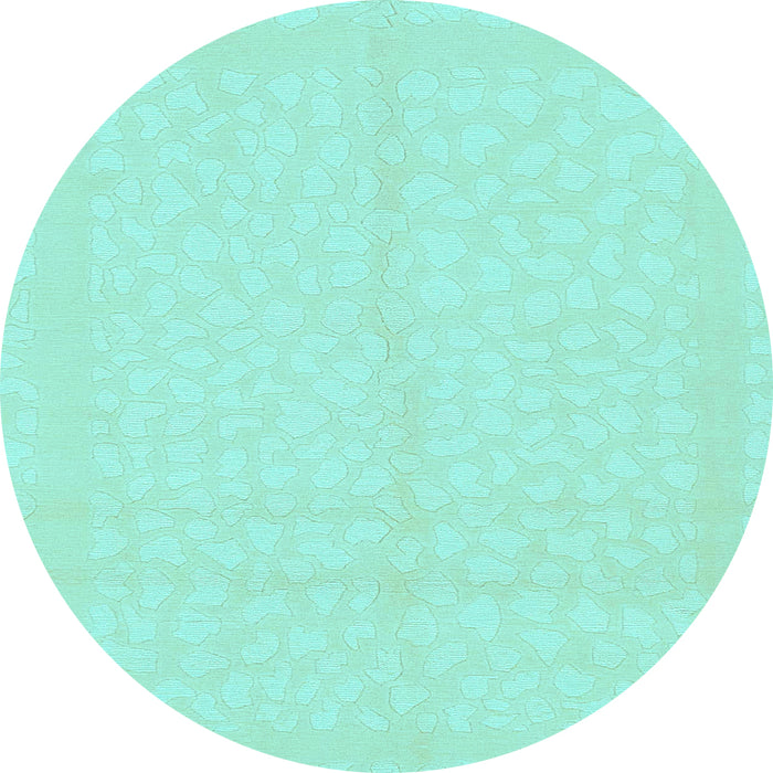 Round Solid Light Blue Modern Rug, abs1877lblu