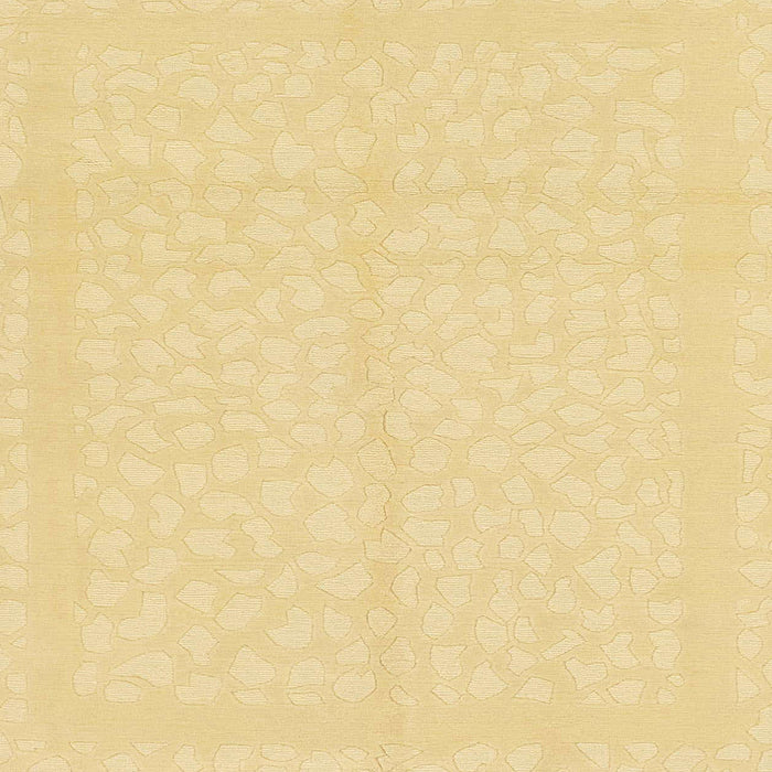 Square Abstract Chrome Gold Yellow Solid Rug, abs1877