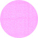 Round Solid Purple Modern Rug, abs1877pur