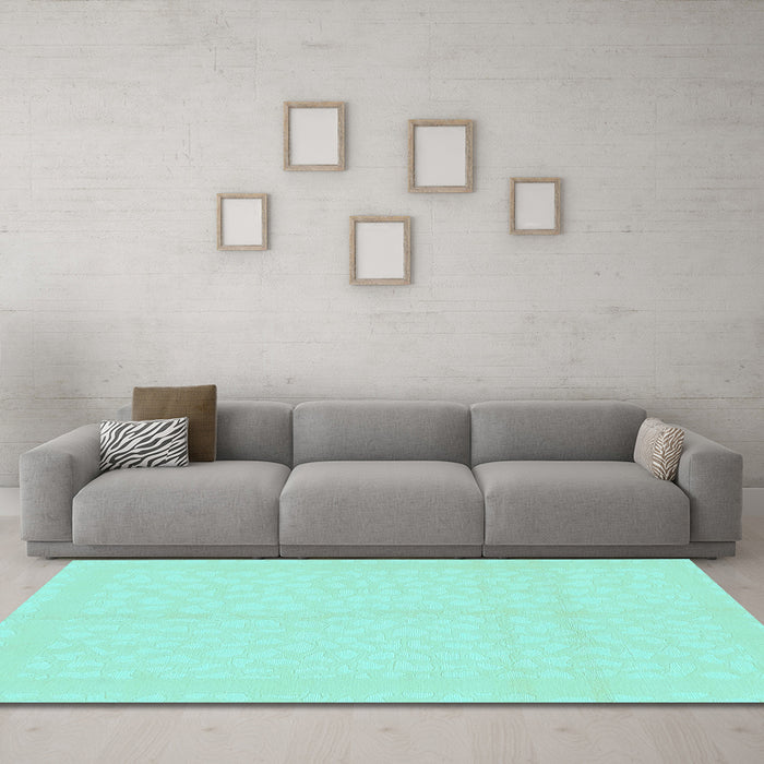 Machine Washable Solid Light Blue Modern Rug in a Living Room, wshabs1877lblu