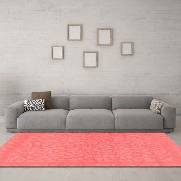 Modern Red Washable Rugs