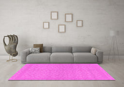 Machine Washable Abstract Pink Modern Rug in a Living Room, wshabs1878pnk