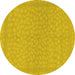 Round Machine Washable Abstract Yellow Modern Rug, wshabs1878yw