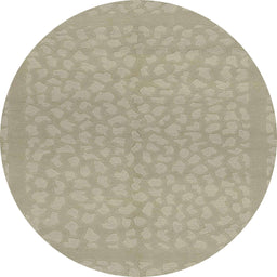 Round Abstract Sand Brown Modern Rug, abs1878