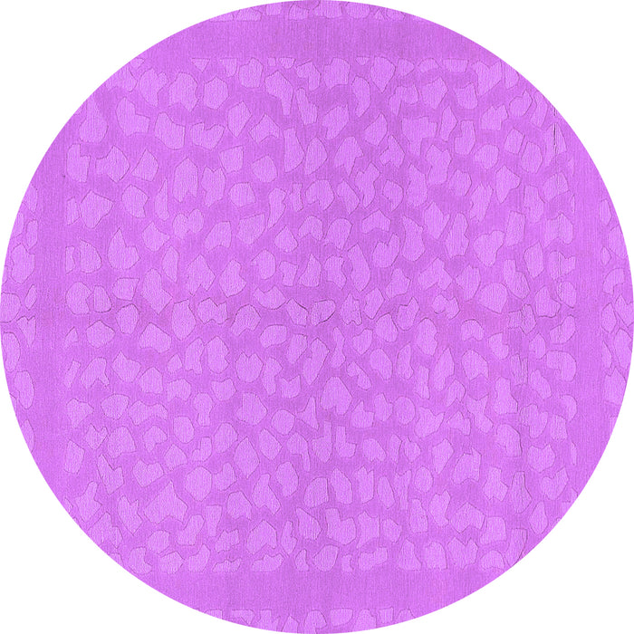 Round Machine Washable Abstract Purple Modern Area Rugs, wshabs1878pur