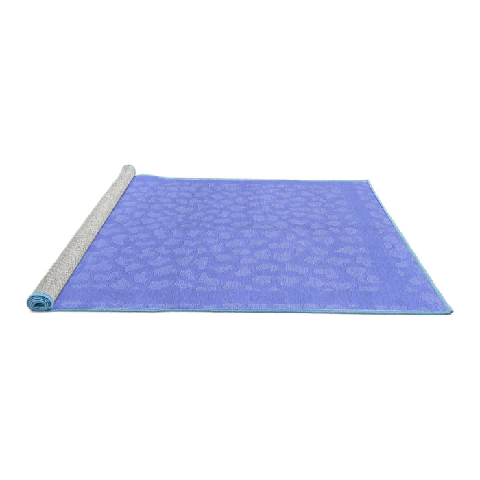 Sideview of Machine Washable Abstract Blue Modern Rug, wshabs1878blu