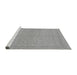 Sideview of Machine Washable Abstract Gray Modern Rug, wshabs1878gry