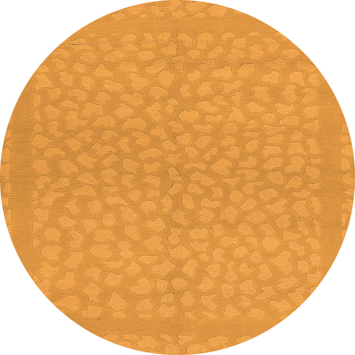 Round Machine Washable Abstract Orange Modern Area Rugs, wshabs1878org