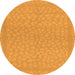 Round Machine Washable Abstract Orange Modern Area Rugs, wshabs1878org