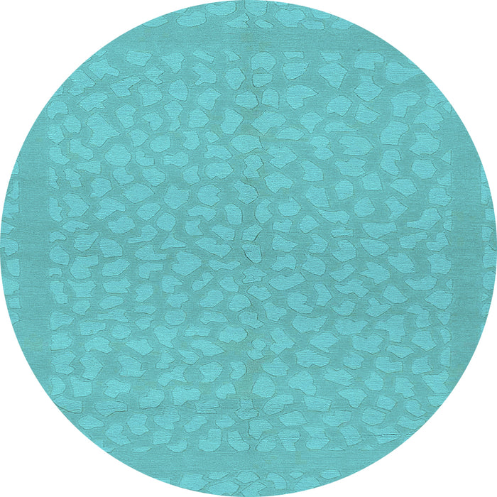 Round Machine Washable Abstract Light Blue Modern Rug, wshabs1878lblu