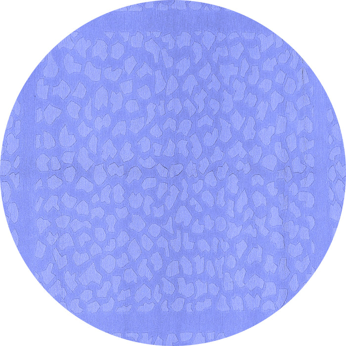 Round Machine Washable Abstract Blue Modern Rug, wshabs1878blu
