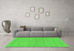 Machine Washable Abstract Green Modern Area Rugs in a Living Room,, wshabs1878grn