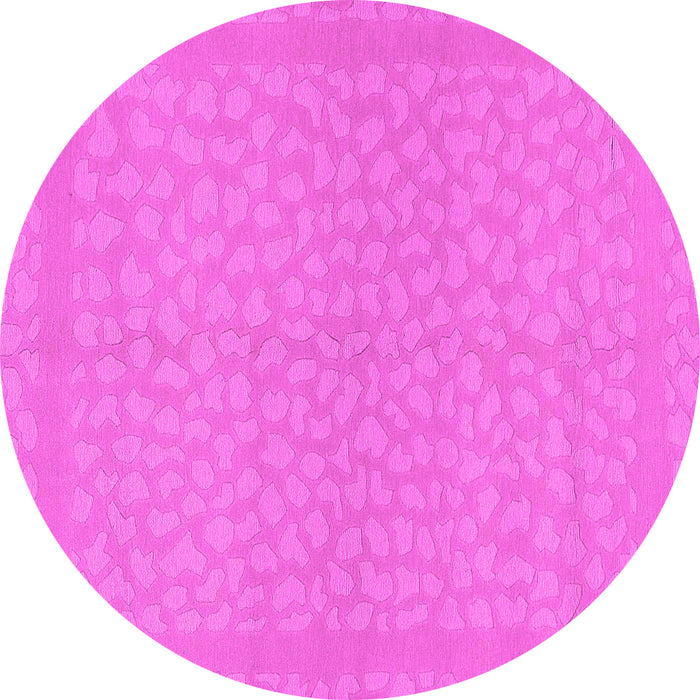 Round Machine Washable Abstract Pink Modern Rug, wshabs1878pnk
