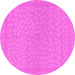 Round Machine Washable Abstract Pink Modern Rug, wshabs1878pnk