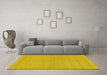 Machine Washable Abstract Yellow Modern Rug in a Living Room, wshabs1878yw